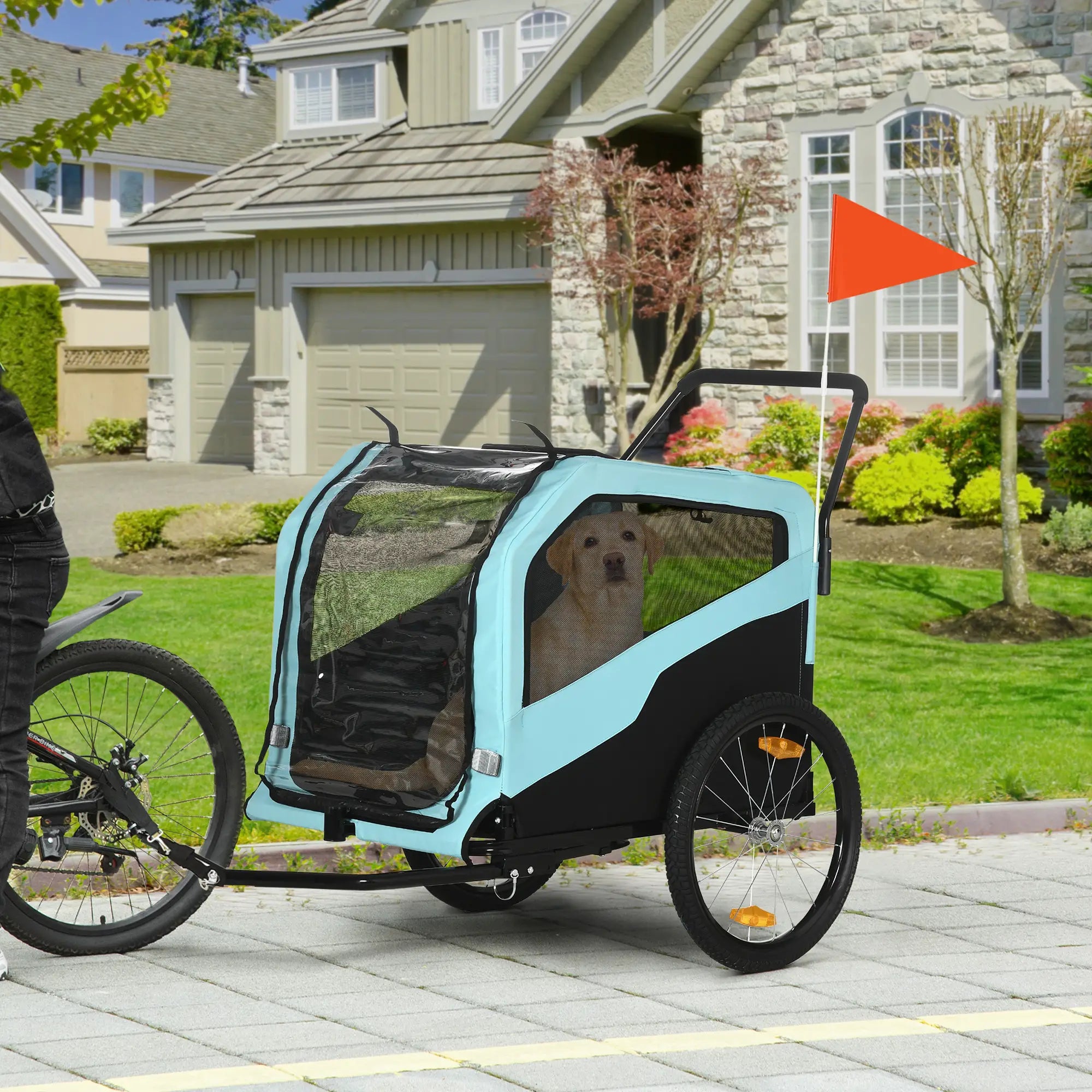 2-in-1 Dog Bike Trailer, Pet Stroller, Large, Quick-Release Wheels, Blue Dog Bike Trailers & Strollers at Gallery Canada