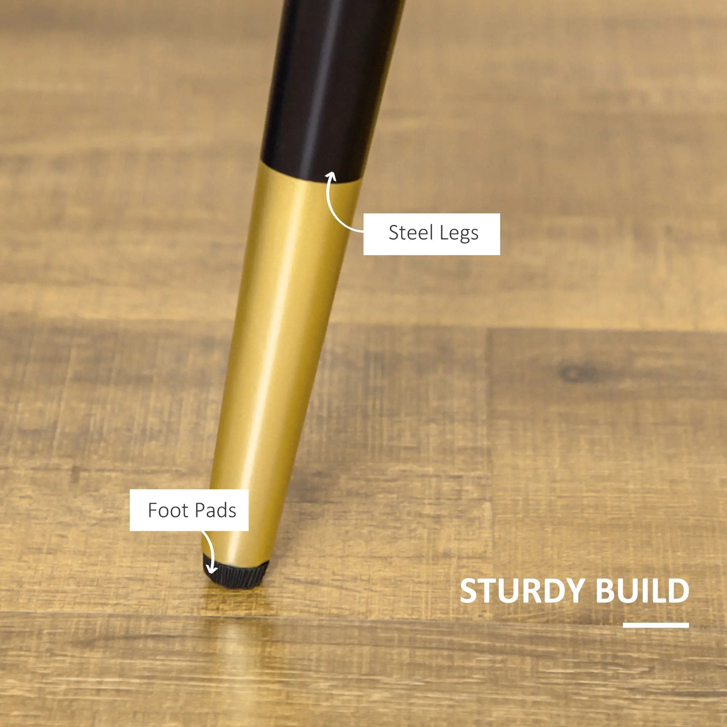 Modern Dining Chairs Set of 2, PU Leather Upholstery, Steel Legs, Black Bar Stools at Gallery Canada