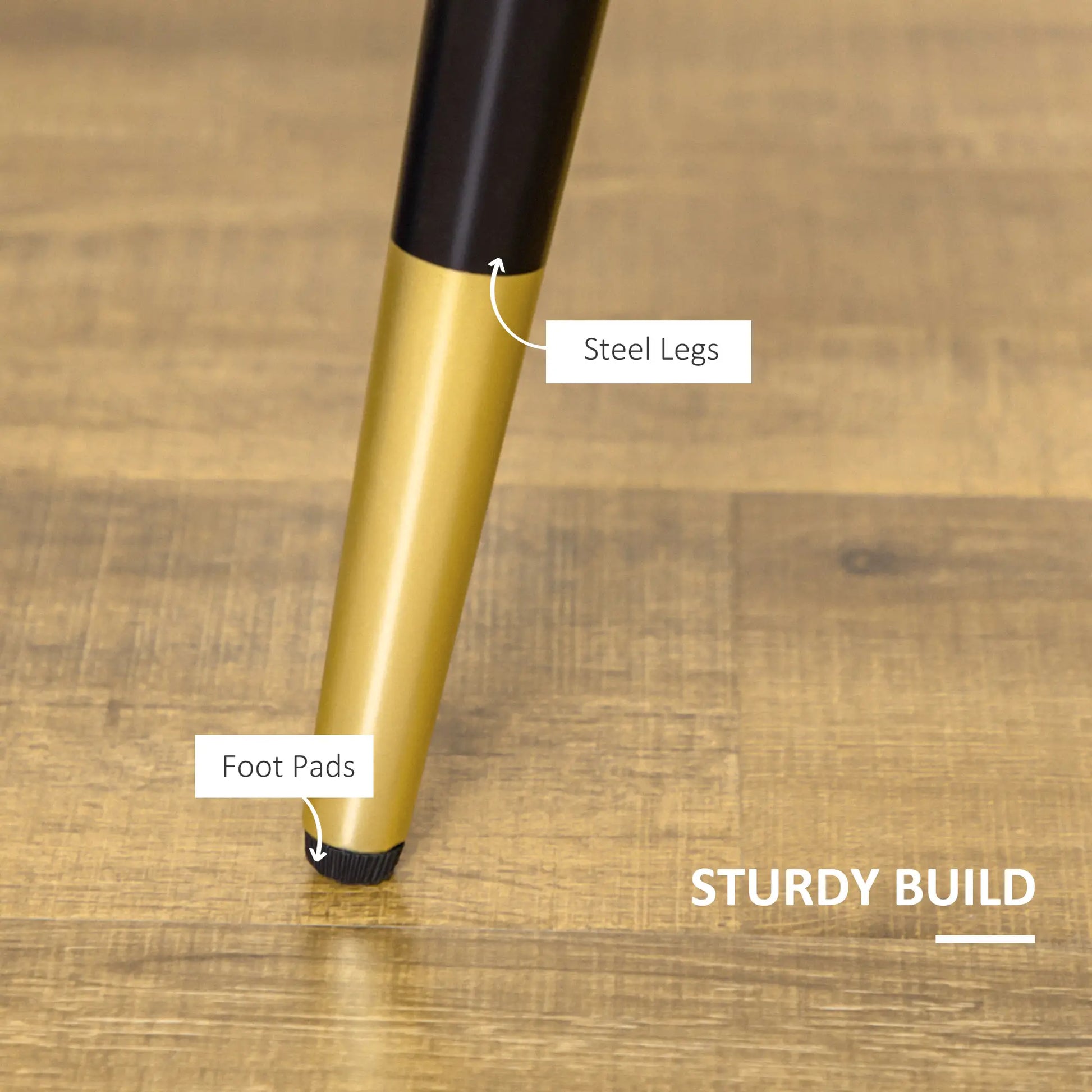 Modern Dining Chairs Set of 2, PU Leather Upholstery, Steel Legs, Black Bar Stools at Gallery Canada