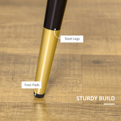 Modern Dining Chairs Set of 2, PU Leather Upholstery, Steel Legs, Black Bar Stools at Gallery Canada