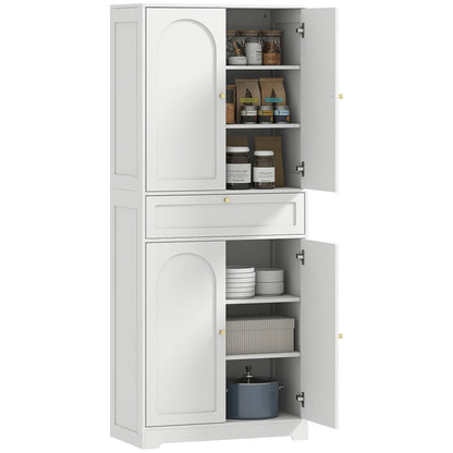 72.4" Tall Kitchen Pantry Cabinet, Shaker Doors, Adjustable Shelves, White Kitchen Pantry Cabinets at Gallery Canada