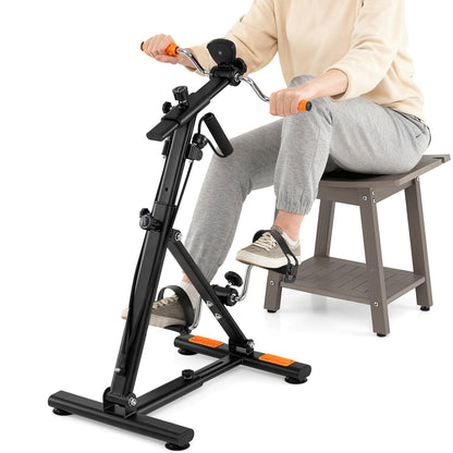 Pedal Exerciser, Adjustable Resistance, Arm Leg Workout, Orange Exercise Bikes at Gallery Canada
