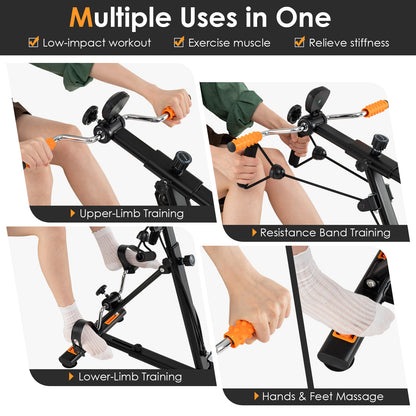 Pedal Exerciser, Adjustable Resistance, Arm Leg Workout, Orange Exercise Bikes at Gallery Canada
