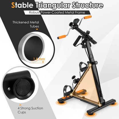 Pedal Exerciser, Adjustable Resistance, Arm Leg Workout, Orange Exercise Bikes at Gallery Canada