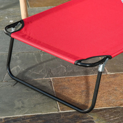 Adjustable Outdoor Lounge Chair, Folding Chaise with Face Hole, Red Lounger Chairs at Gallery Canada