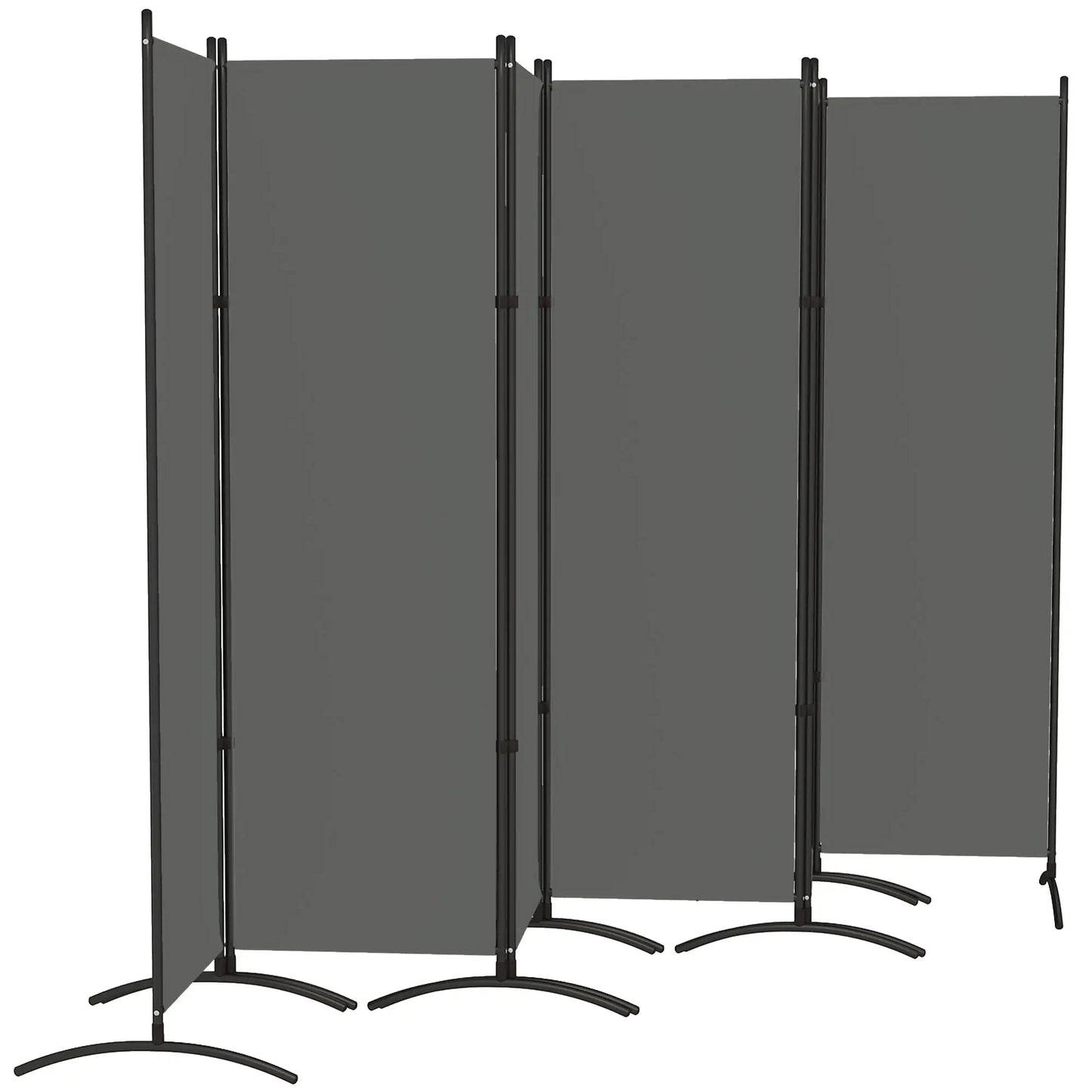 6 Panel Folding Room Divider, UV30+ Privacy Screen, Dark Grey Side Awnings Dark Grey at Gallery Canada