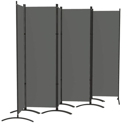 6 Panel Folding Room Divider, UV30+ Privacy Screen, Dark Grey Side Awnings Dark Grey at Gallery Canada