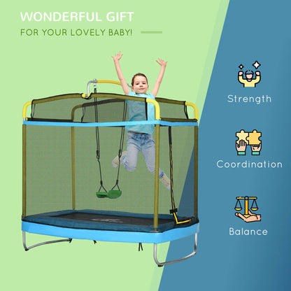 6.9FT Kids Trampoline, Safety Net, Gymnastics Bar, Swing, Indoor/Outdoor Trampolines at Gallery Canada