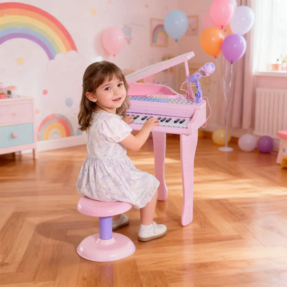 Mini Electronic Piano, 37 Key Keyboard, Kids Toy with Microphone, Pink Electronic Musical Pianos at Gallery Canada