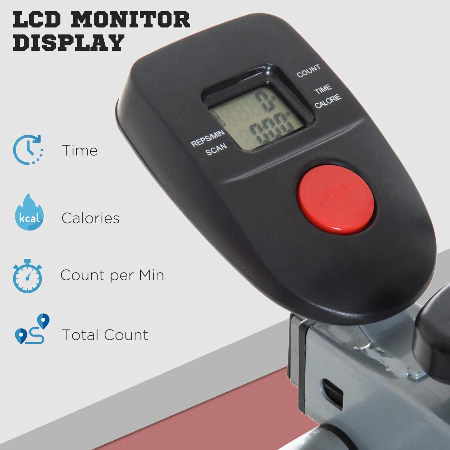 Upright Elliptical Trainer, Air Walker Exercise Machine, LCD Monitor, 242lbs Capacity, Grey Aerobic Equipment at Gallery Canada