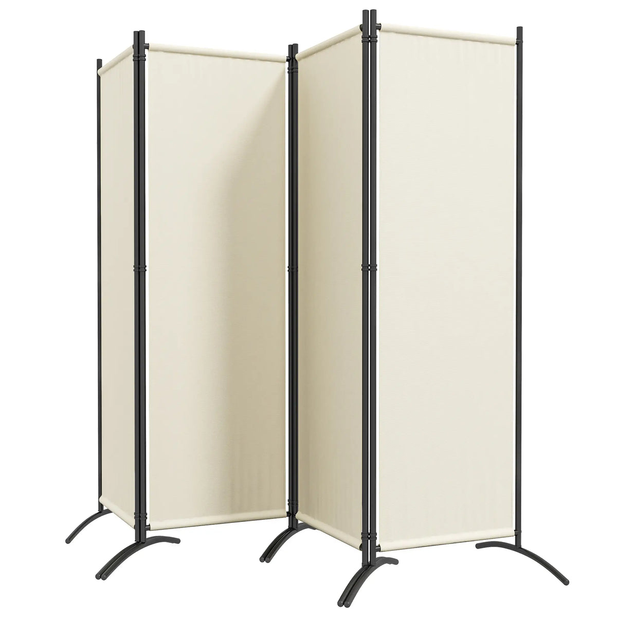 Folding Room Divider, Privacy Screen, 5.6FT Tall, Cream White Side Awnings Cream at Gallery Canada
