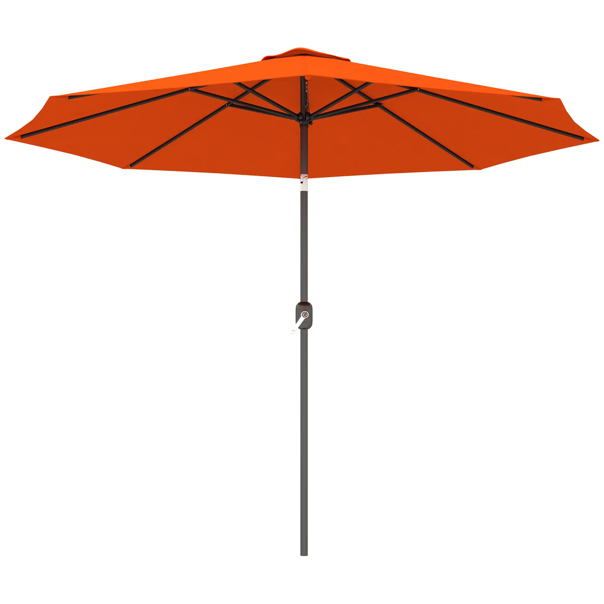 Parasol de marché rond 10' x 8', parasol de patio avec inclinaison à manivelle, orange