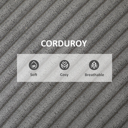 Corduroy Accent Chair, Wide Seat, Soft Padded Armrests, Dark Grey Accent Chairs at Gallery Canada