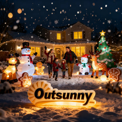 7FT Snowman Inflatable with Motion Music, LED Light Projector Christmas Inflatables at Gallery Canada