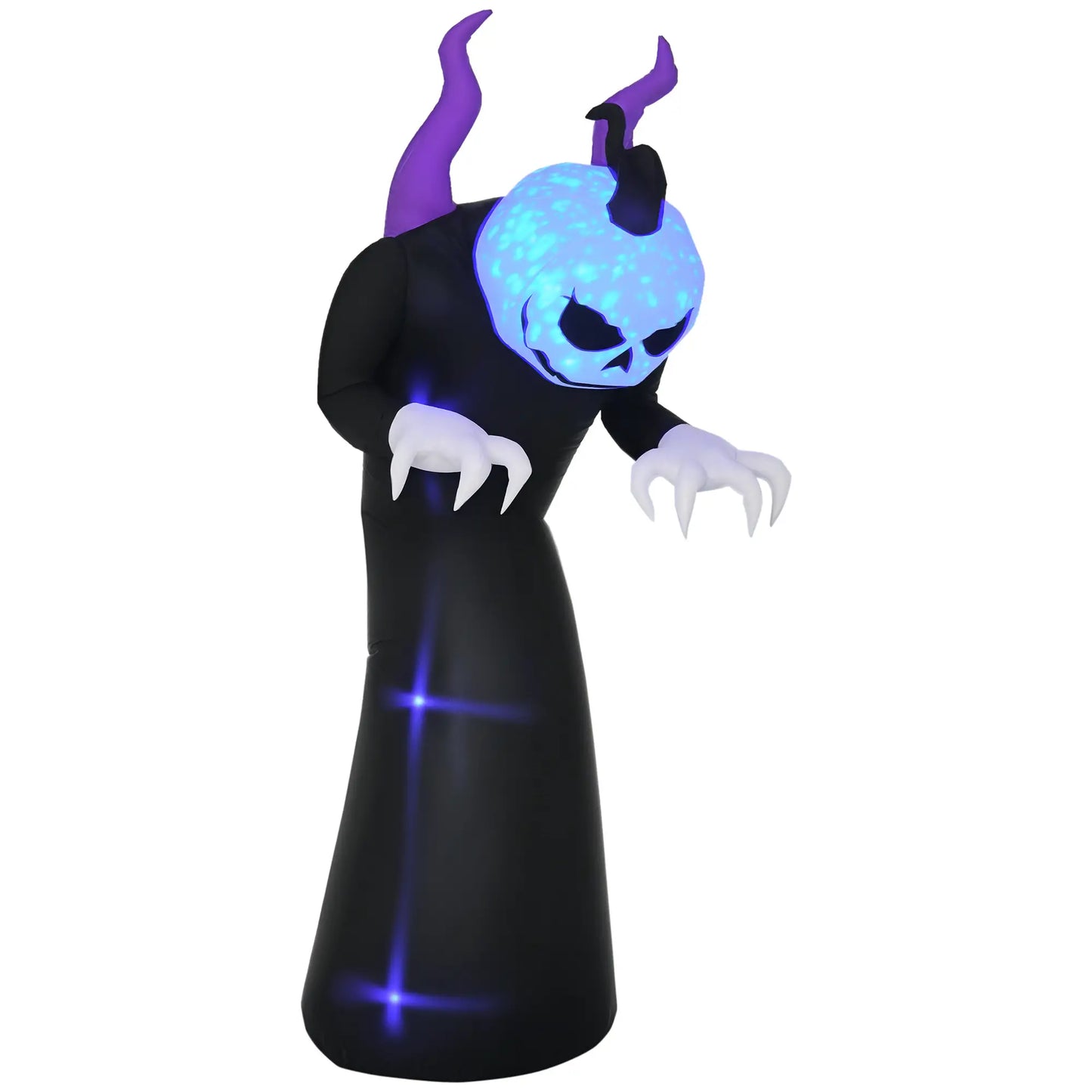 7ft Inflatable Halloween Ghost with Horns, LED Flame Effect, Outdoor Yard Display Halloween Decorations Black at Gallery Canada