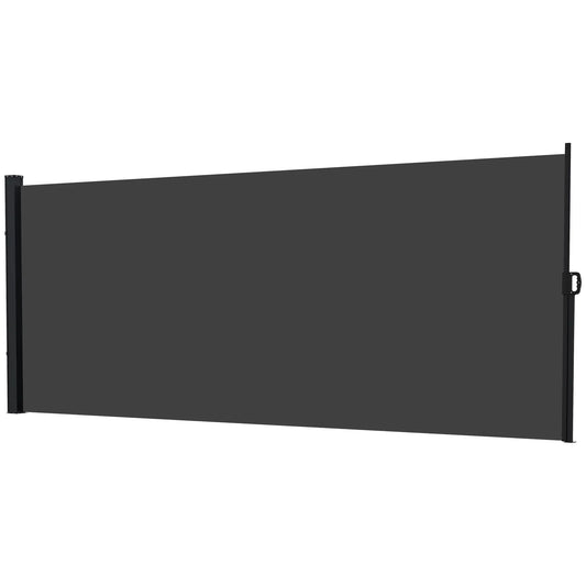 13' x 6' Retractable Side Awning, Outdoor Privacy Screen, Black Retractable Side Awning Black at Gallery Canada