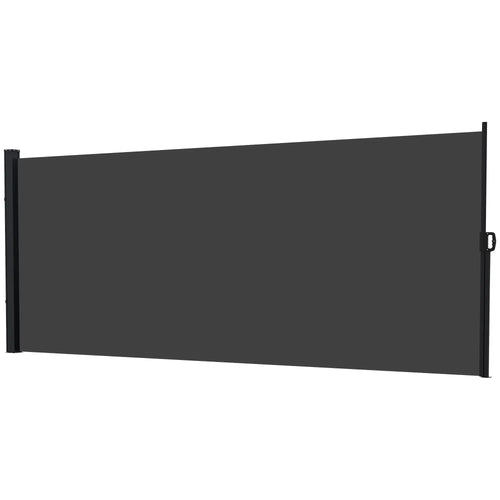 13' x 6' Retractable Side Awning, Outdoor Privacy Screen, Black