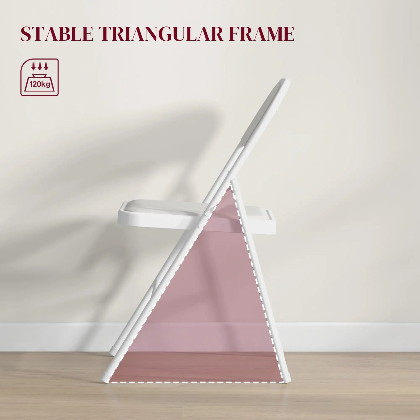 Set of 2 Metal Foldable Chairs, PU Leather Padded, White Bar Stools at Gallery Canada