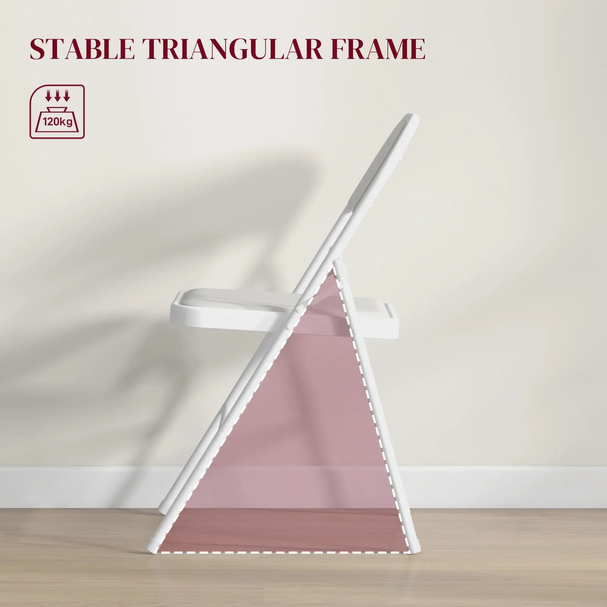 Set of 2 Metal Foldable Chairs, PU Leather Padded, White Bar Stools at Gallery Canada