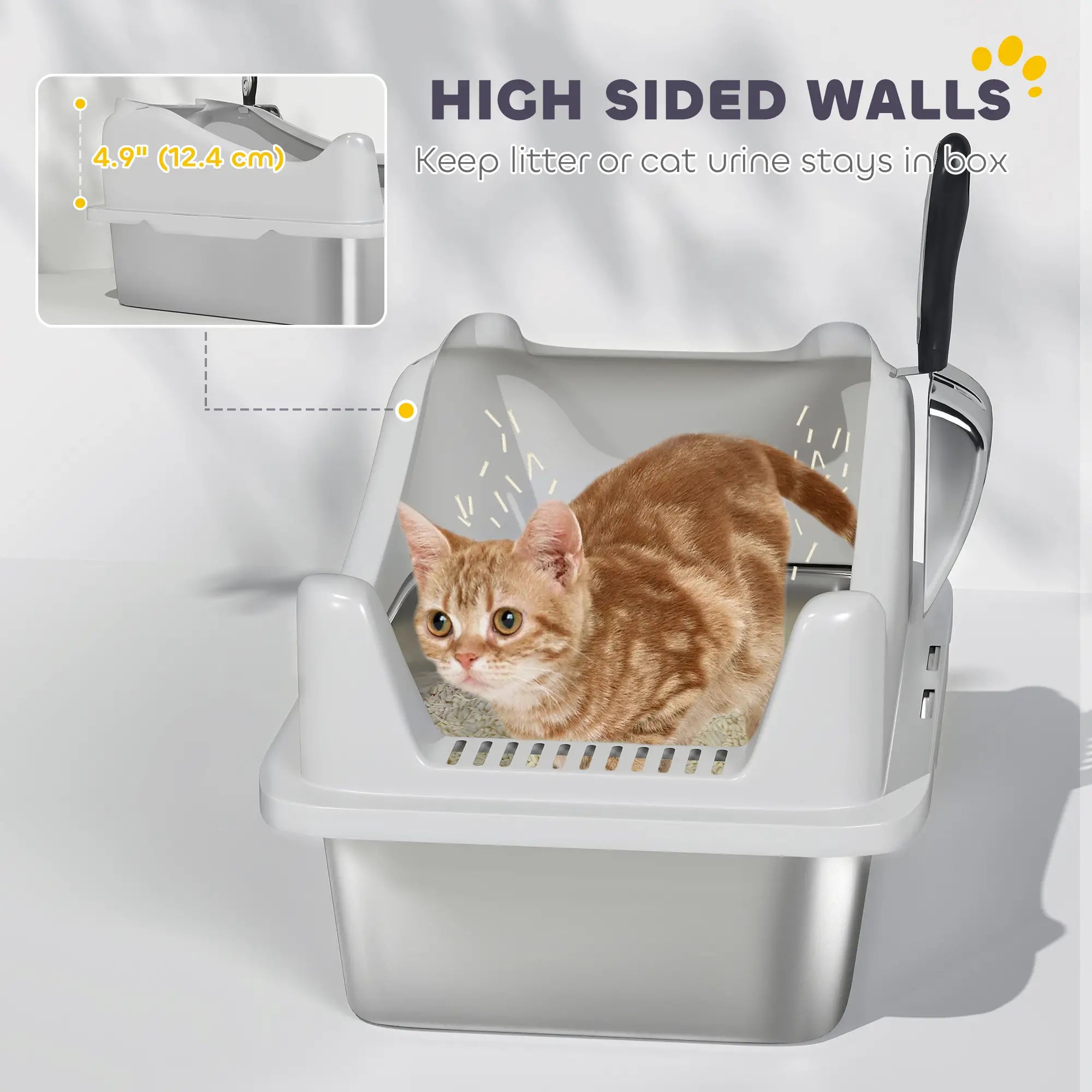 Stainless Steel Cat Litter Box, 17