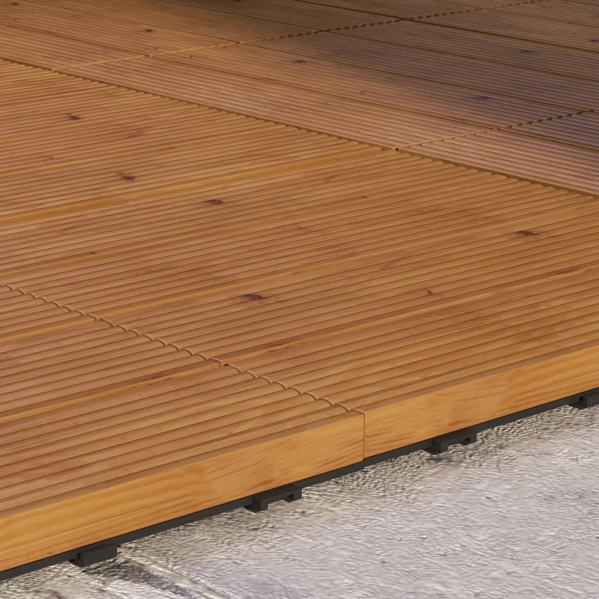 12 Pcs Wooden Deck Tiles, Outdoor Flooring, All Weather, Brown Deck Tiles at Gallery Canada