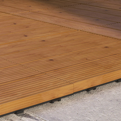 12 Pcs Wooden Deck Tiles, Outdoor Flooring, All Weather, Brown Deck Tiles at Gallery Canada
