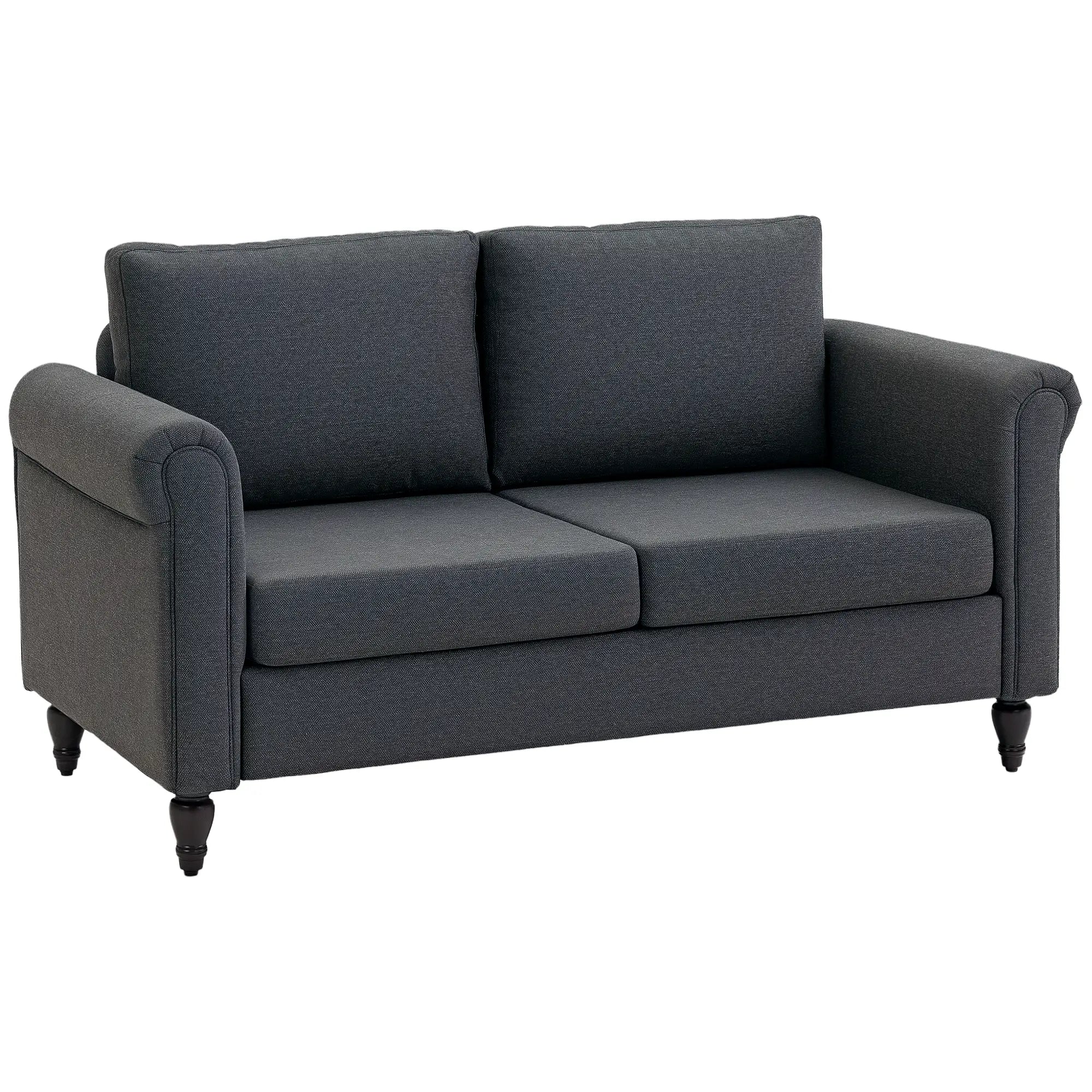 Vintage Loveseat, Upholstered Chenille 2 Seater Sofa, Dark Grey 2-Seater Sofas at Gallery Canada