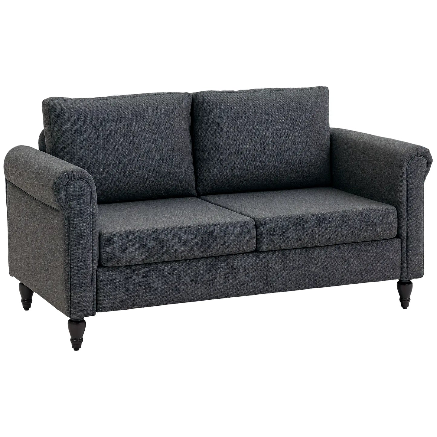 Vintage Loveseat, Upholstered Chenille 2 Seater Sofa, Dark Grey 2-Seater Sofas at Gallery Canada