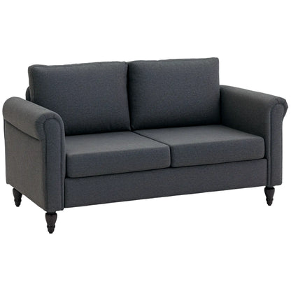 Vintage Loveseat, Upholstered Chenille 2 Seater Sofa, Dark Grey 2-Seater Sofas at Gallery Canada