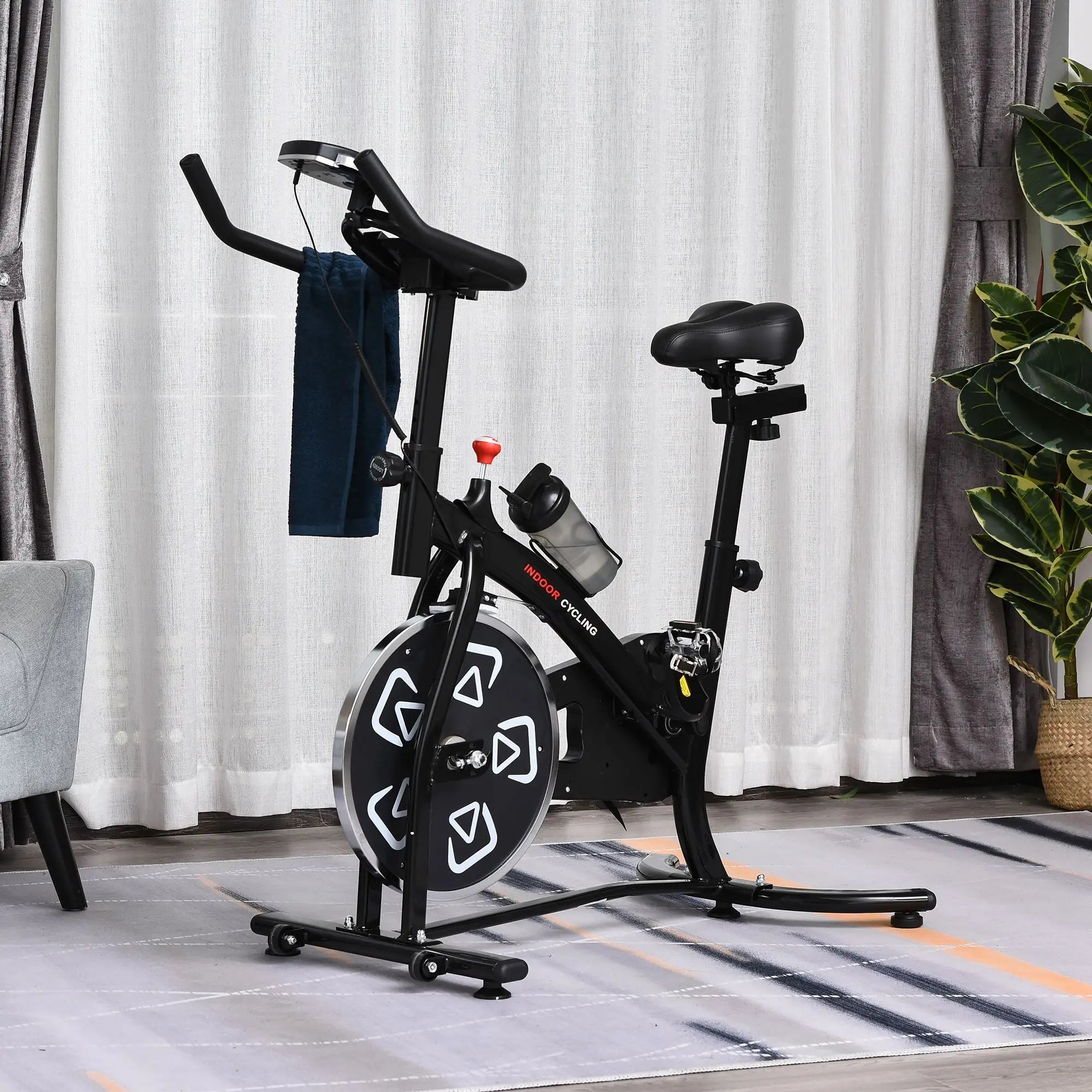 Exercise Bike with LCD Display, Indoor Cycling, 6kg Flywheel, Black Exercise & Stationary Bikes at Gallery Canada