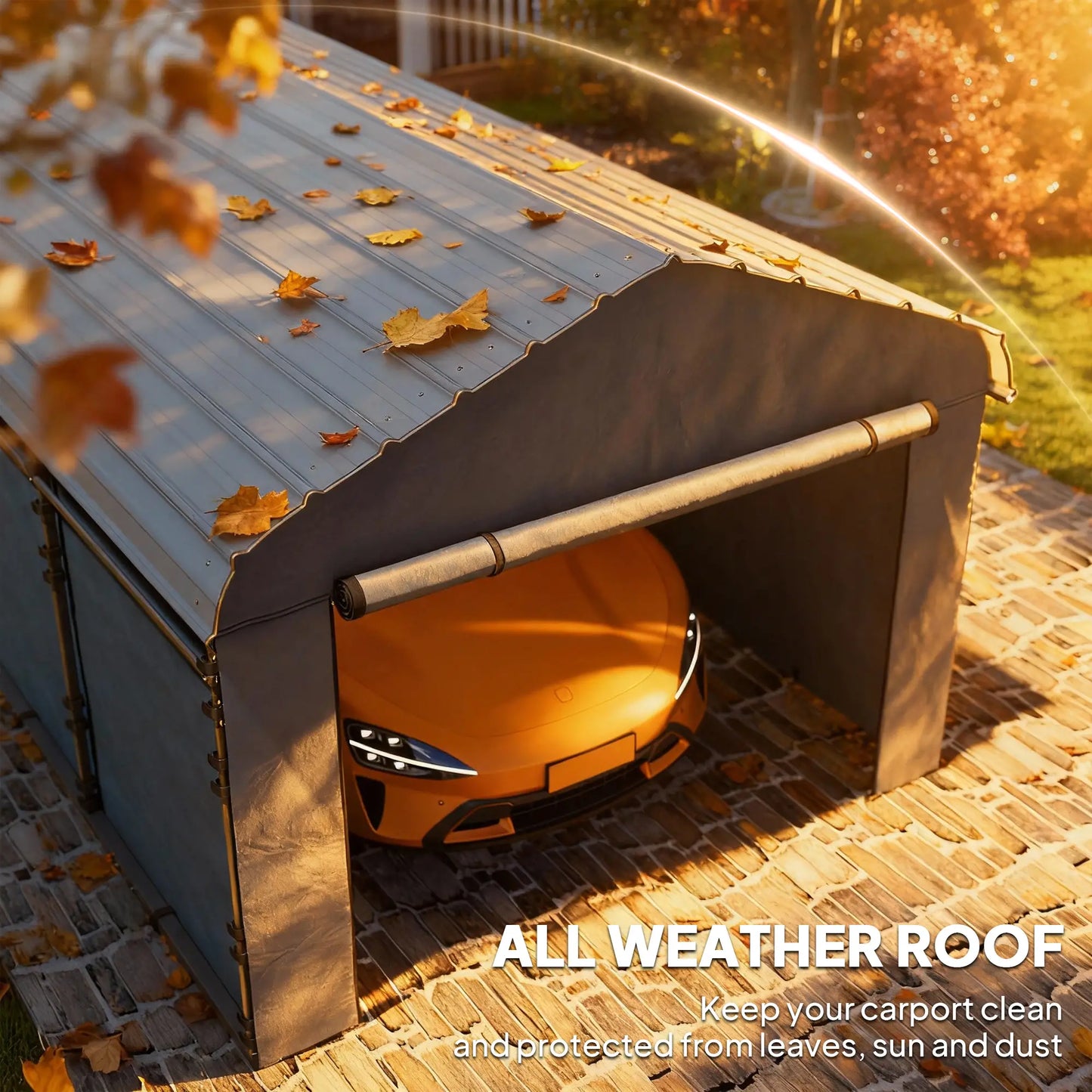 12' x 20' Metal Carport, Heavy Duty Garage Shelter, Dark Grey Car Shelters at Gallery Canada