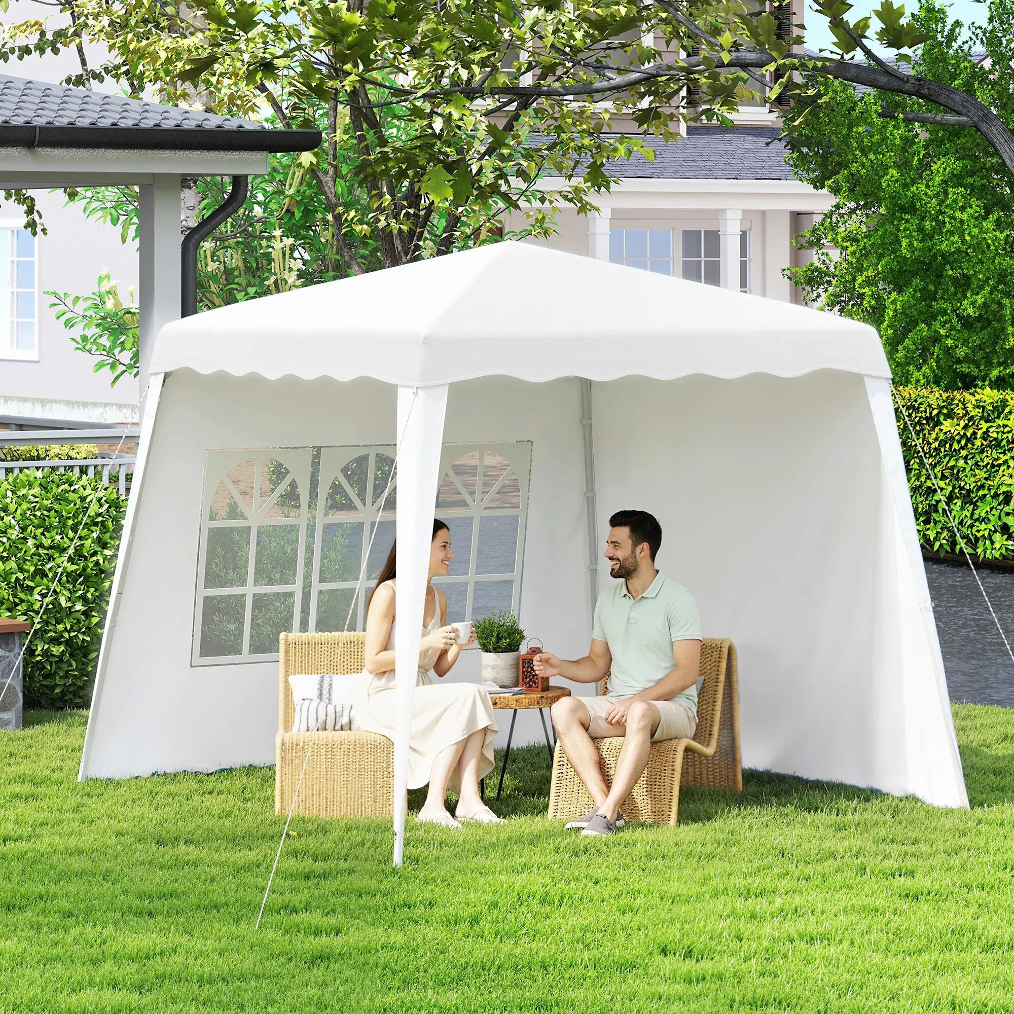 Pop Up Canopy Tent With Sidewalls, UV50+, Carry Bag, Slant Legs, 8 x 8ft Pop Up Canopies at Gallery Canada