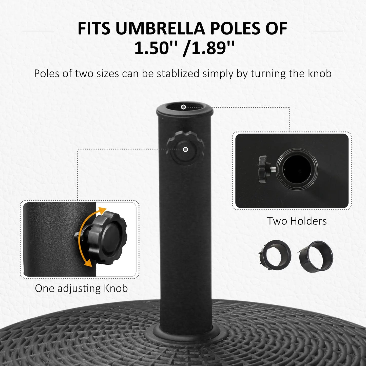 20.5" Round Resin Patio Umbrella Base, Outdoor Offset Stand, Black Umbrella Bases at Gallery Canada