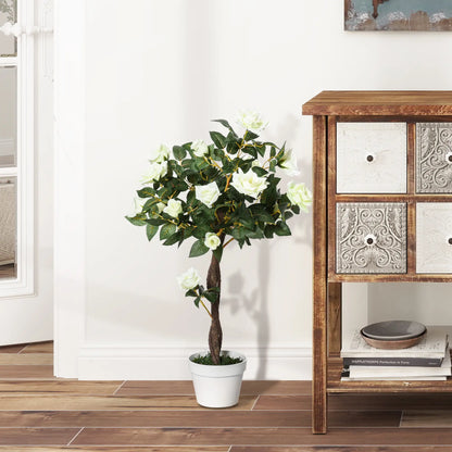 3FT White Rose Artificial Plant In Pot, Fake Plant For Indoor Decor, White Artificial Trees at Gallery Canada