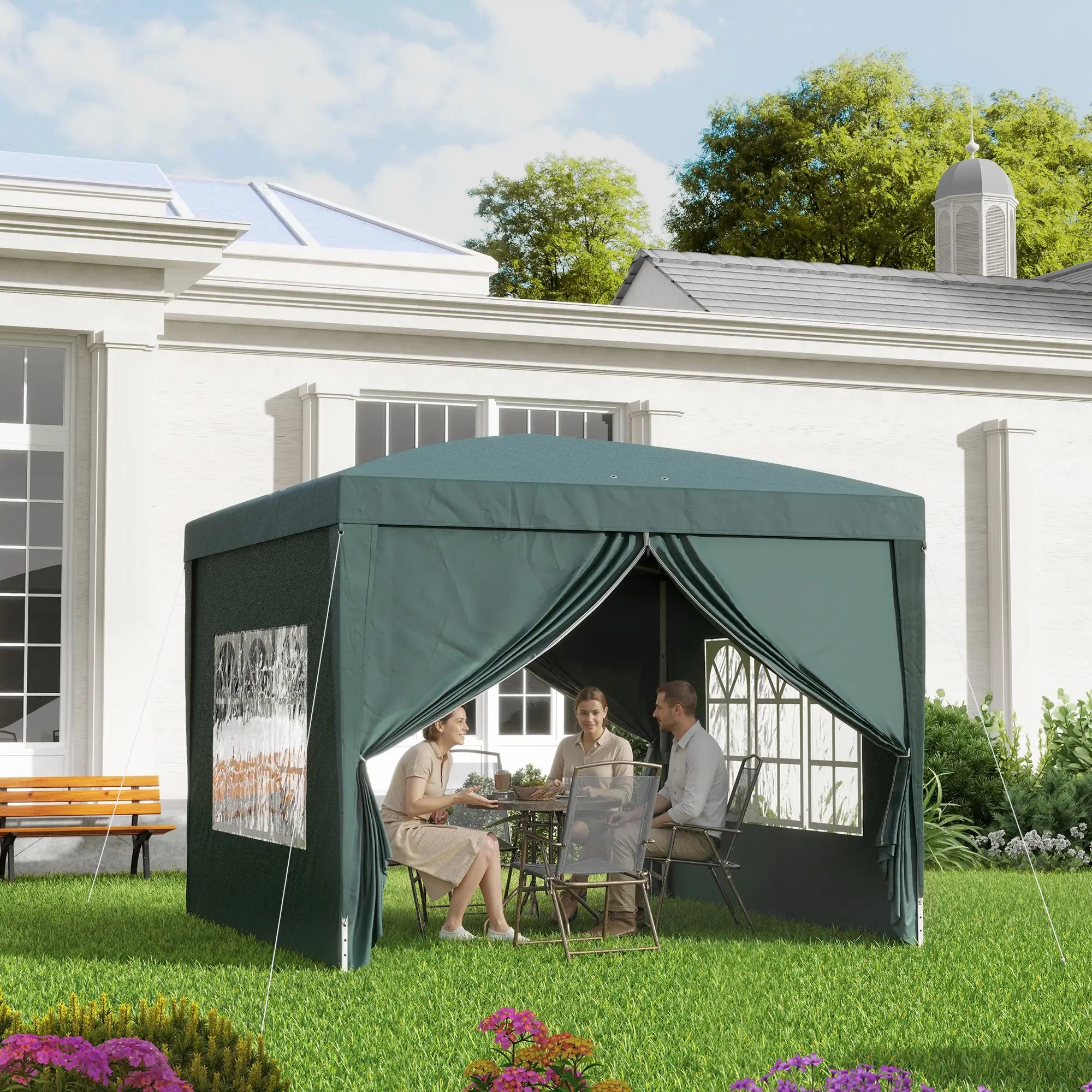 10'x10' Outdoor Pop Up Party Tent Wedding Gazebo, Dark Green Pop Up Canopies at Gallery Canada