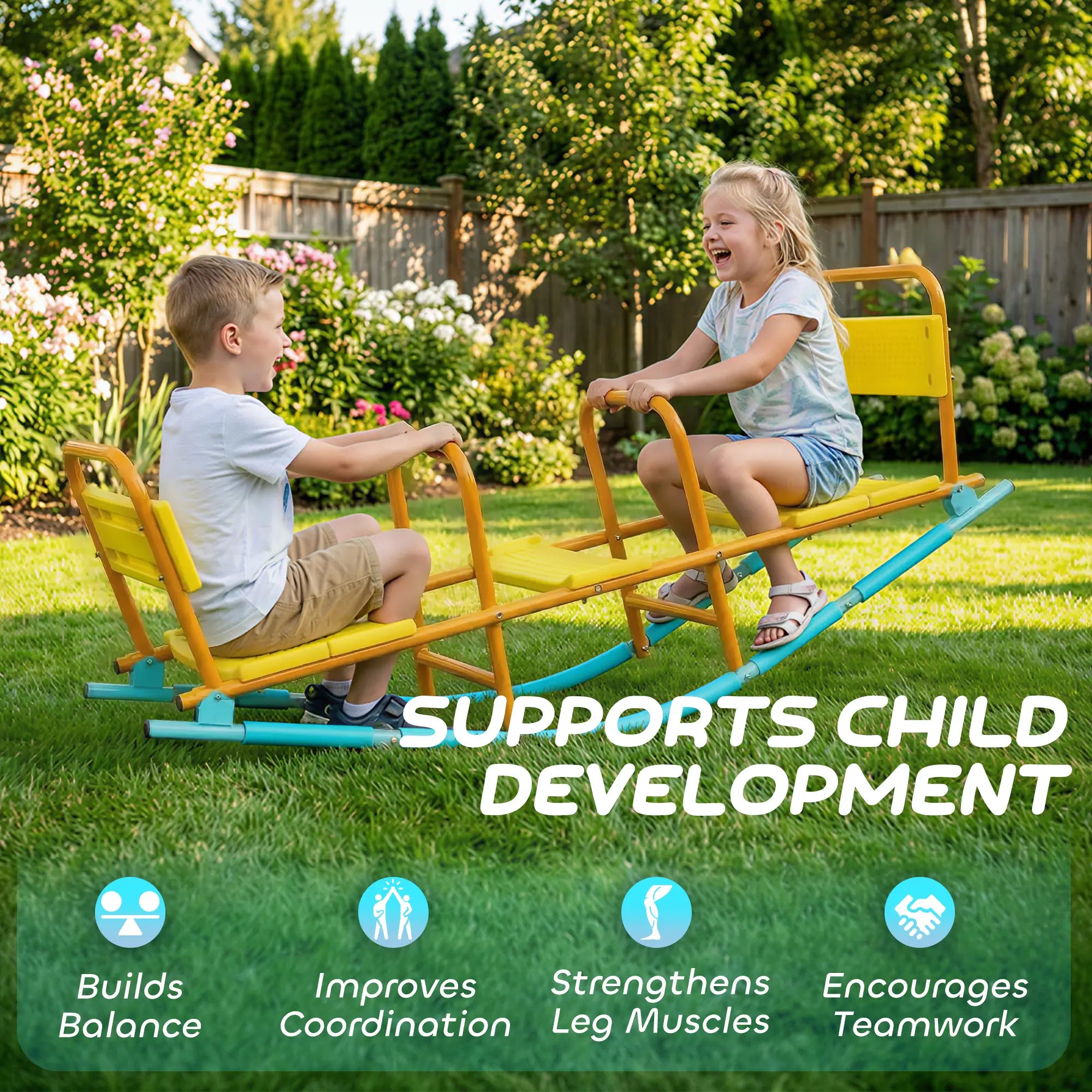 Metal Seesaw For Kids, 2 In 1 Rocking Teeter Totter, Playground Equipment Gym Sets & Swings at Gallery Canada
