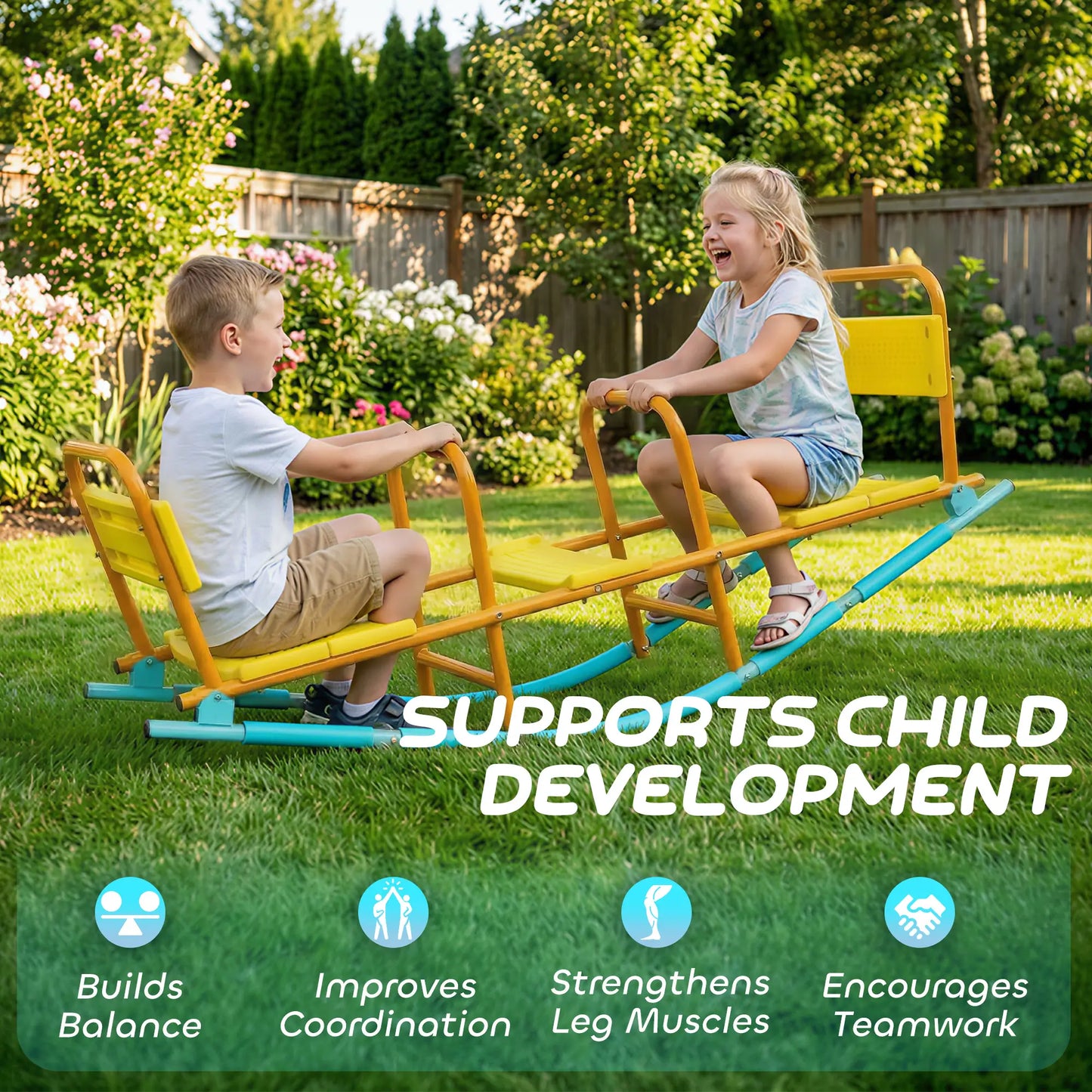 Metal Seesaw For Kids, 2 In 1 Rocking Teeter Totter, Playground Equipment Gym Sets & Swings at Gallery Canada