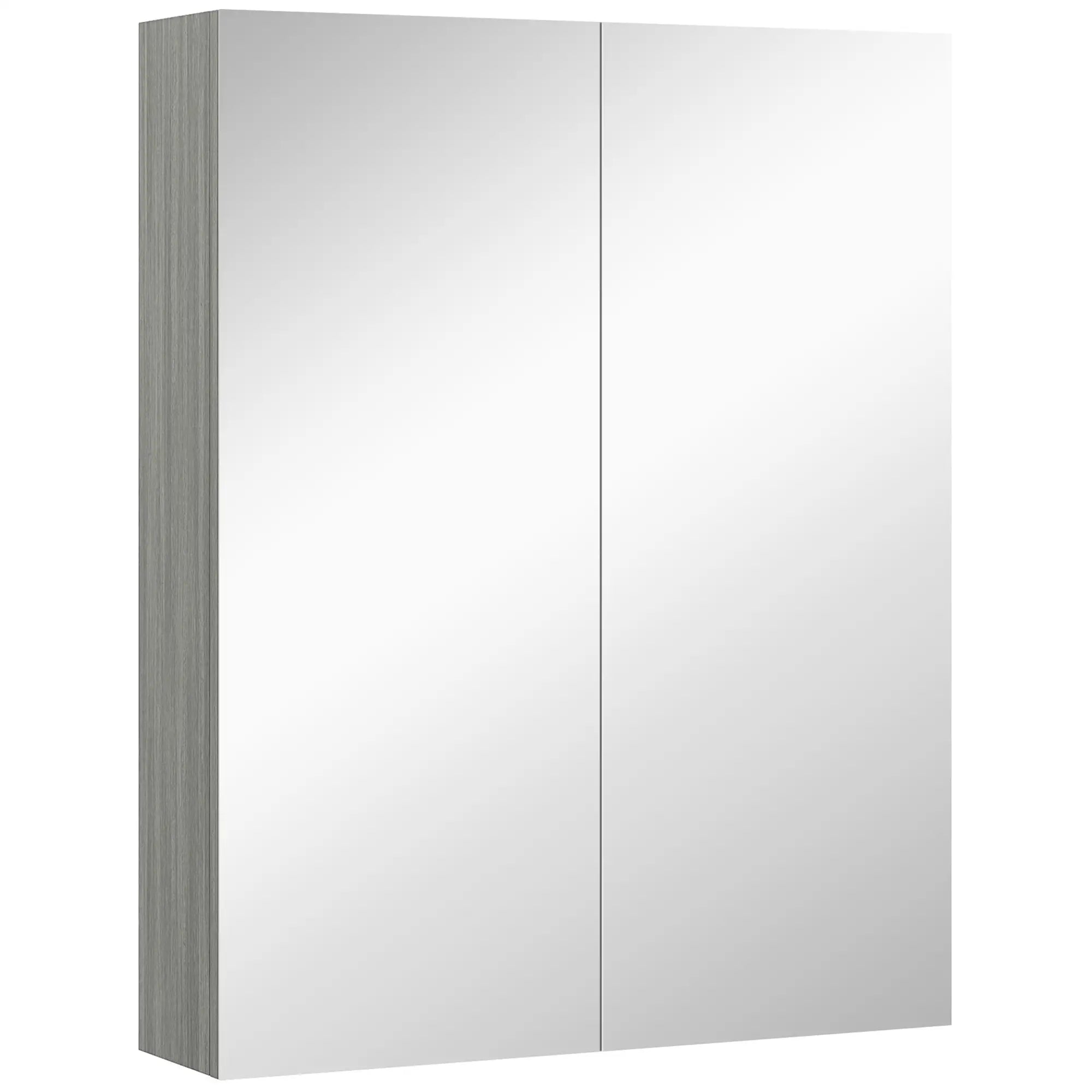 Wall Mount Mirrored Medicine Cabinet, Adjustable Shelf, Double Soft Closing Doors, Grey Mirror Medicine Cabinets Grey at Gallery Canada