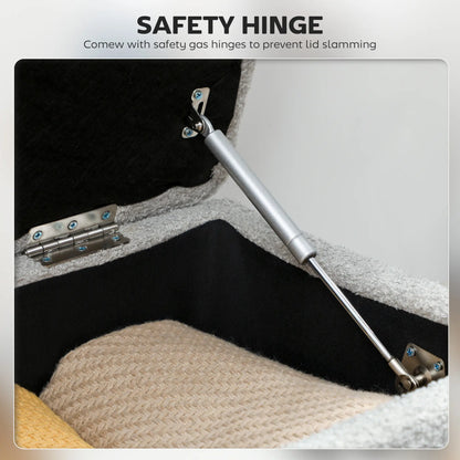 Modern Storage Bench, Ottoman with Lamb's Wool Upholstery, Grey Storage Ottomans & Benches at Gallery Canada