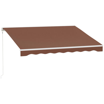 10' x 8' Electric Retractable Awning, Sun Shade Shelter with Remote, Manual Crank, Aluminum Frame Deck Awnings Coffee at Gallery Canada
