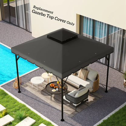 10' x 10' Gazebo Canopy Replacement, Light Grey/Dark Grey Gazebo Canopy Replacement at Gallery Canada