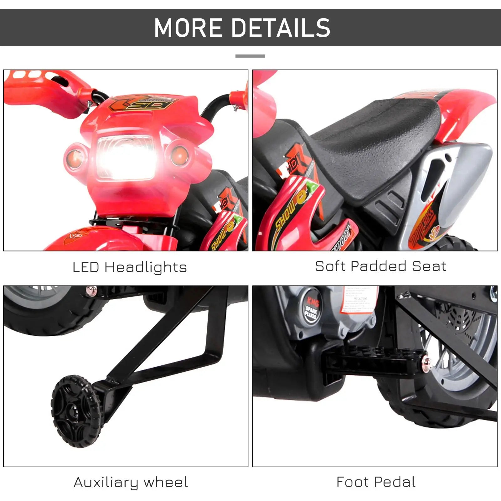 6V Electric Ride On Motorcycle, For 3-6 Year Olds, Red Electric Motorcycles at Gallery Canada