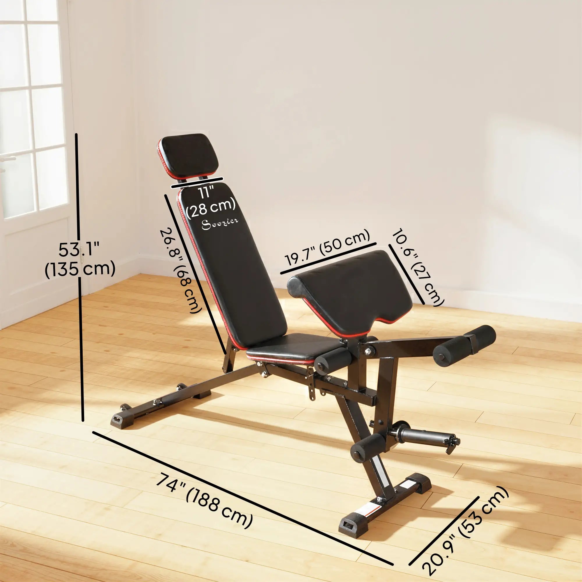 Adjustable Weight Bench With Wheels, 926LBS Load, Leg Extension, Preacher Curl Weight Benches at Gallery Canada