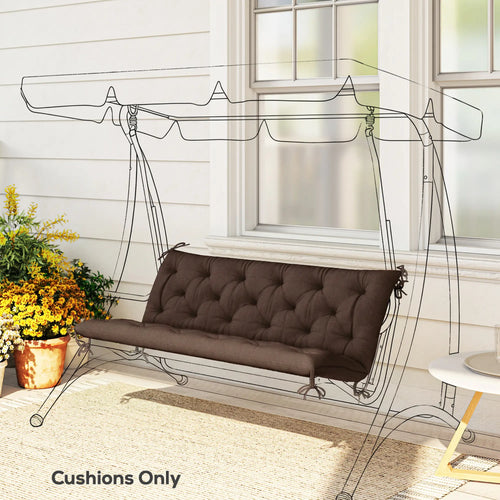 3-Seater Outdoor Bench Swing Chair Replacement Cushions, Patio Garden