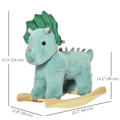 Kids Plush Ride-On Rocking Horse, Triceratops Toy, Realistic Sounds, 36-72 Months, Dark Green Rocking Horses at Gallery Canada