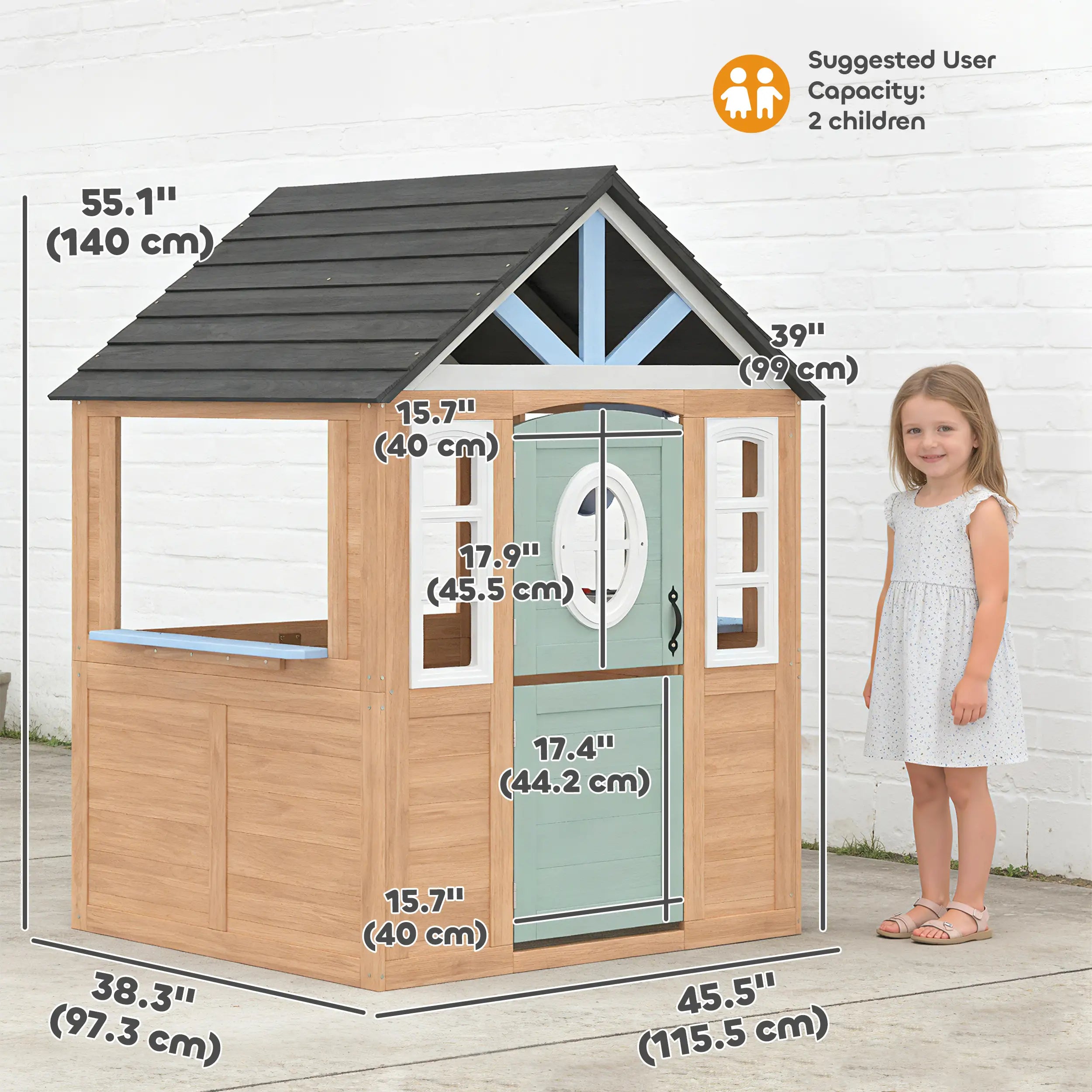 Kids Outdoor Playhouse, Wooden Cottage With Pet Door, Play Kitchen Play Houses at Gallery Canada