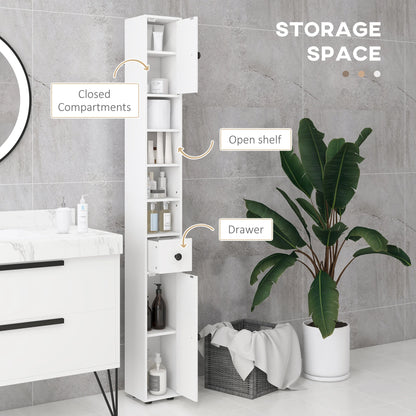 71" Tall Bathroom Storage Cabinet, Adjustable Shelves, 2 Door, White Bathroom Cabinets at Gallery Canada