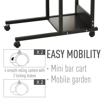 Mobile Standing Desk, Adjustable Height 31.5 inch, Black Side Tables at Gallery Canada