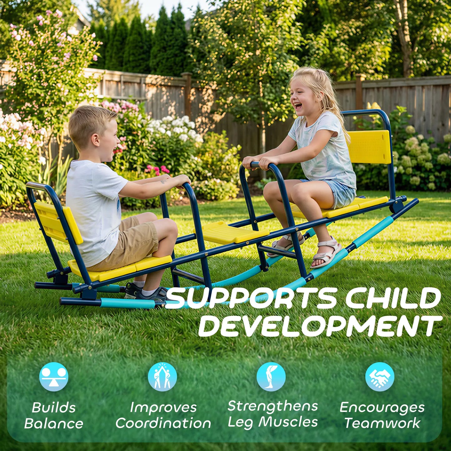 Metal Seesaw For Kids, 2 In 1 Rocking Teeter Totter, Playground Equipment Gym Sets & Swings at Gallery Canada