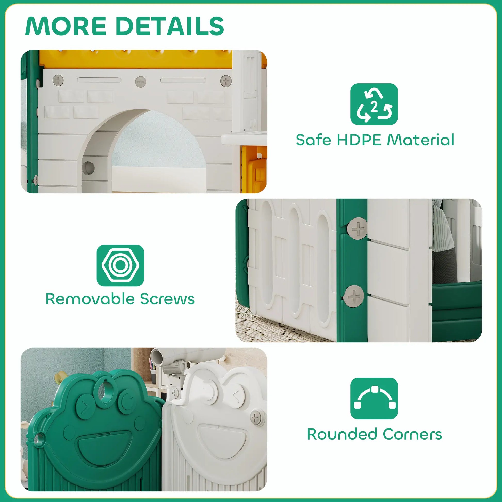 7-in-1 Toddler Slide Climber, Playhouse Basketball Hoop, Yellow Gym Sets & Swings at Gallery Canada